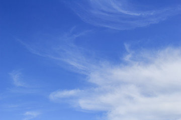 white fluffy clouds in the blue sky