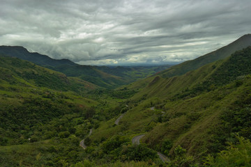 Aerial view of a green valley