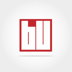 Initial Letter  BU Logo Template Design