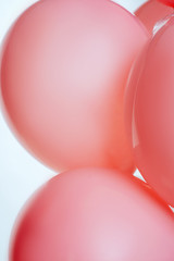 Pink flying balloon isolated