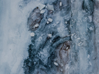 Frozen lake in Iceland