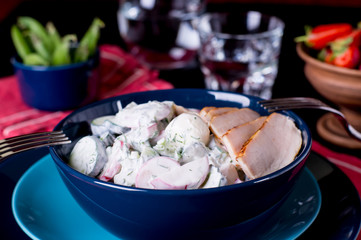 Spring sadishes salad in yogurt sauce