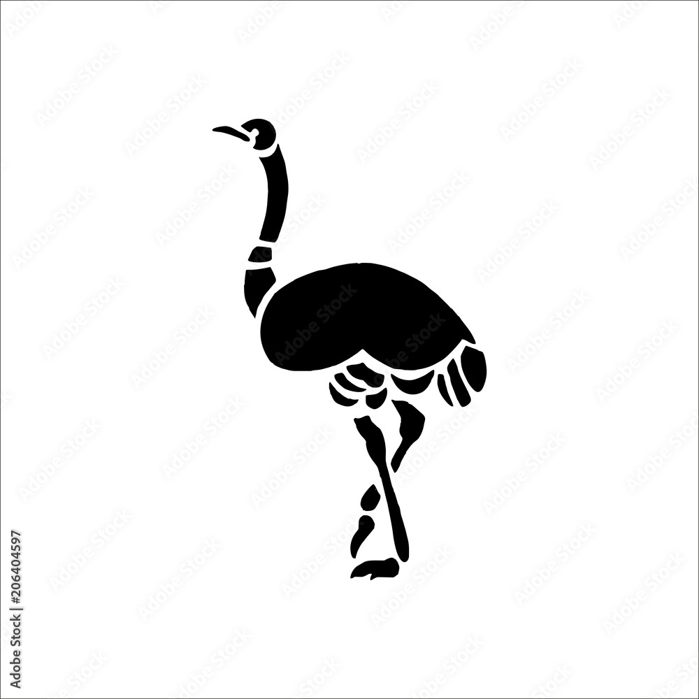 Wall mural Ostrich icon. Vector Illustration