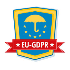 EU GDPR shield label illustration