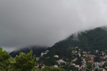 Solan town from the hilltop in Himachal Pradesh, India.