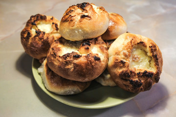 homemade baked bread rolls