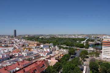 Fototapeta na wymiar View over the roofs of Seville, Spain