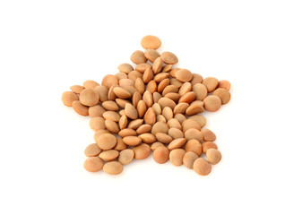 Lentils in the shape of a star.