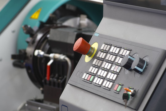 control panel of computerized numerical control metalworking machine