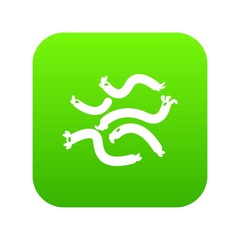 Escherichia coli virus icon green vector isolated on white background