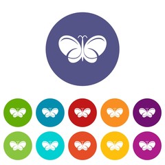 Butterfly icons color set vector for any web design on white background