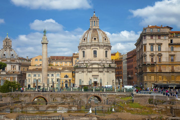 Fototapeta na wymiar Square of Chiesa Del Santissimo Nome Di Maria