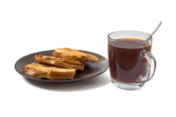 Breakfast. Coffee with toast