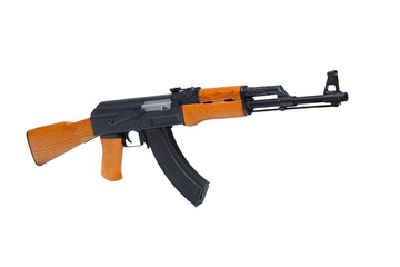 Assault rifle AK47 isolated on white background