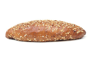 Muesli bread isolated on white background
