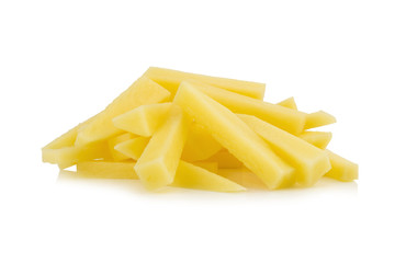 pile potato piece fresh isolated on white background