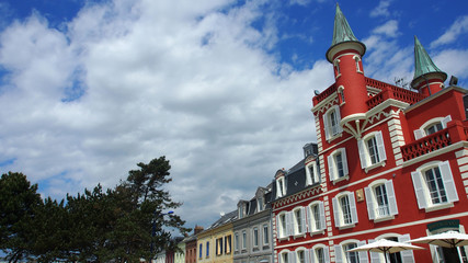Hotelarchitektur in Le Crotoy, Picardie, Nordfrankreich