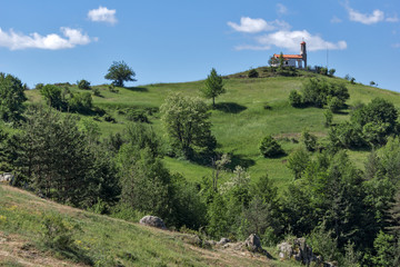 Amazing landscape of Green Hills near Village of Borovo in Rhodope Mountains, Plovdiv region, Bulgaria