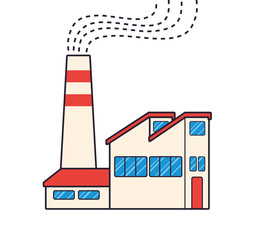 Factory building icon isolated.