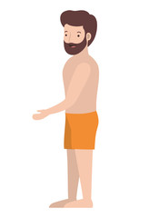 Fototapeta premium young man with swimsuit avatar character vector illustration design