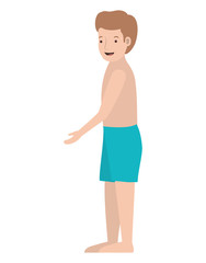 young man with swimsuit avatar character vector illustration design