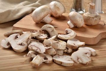 Sliced button mushrooms
