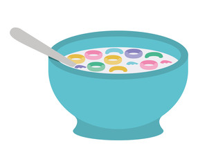 cereal dish with spoon vector illustration design