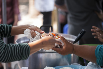 Feeding the poor Helping each other in society