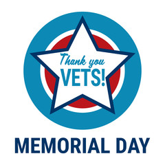 Thank You Vets Memorial Day Star Circle