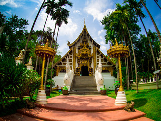 Fototapeta premium Wat Pa Dara Pirom Lanna architecture, Chiang Mai Thailand