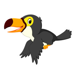 happy bird toucan flying