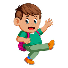 Boy with backpacks