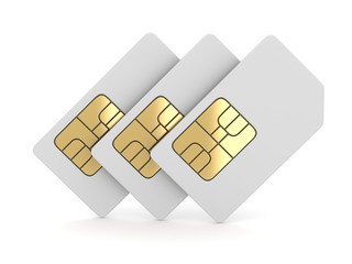 Three White Sim Card