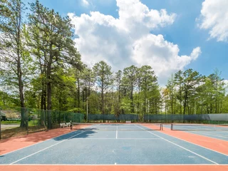 Fotobehang Outdoor tennis court © oldmn