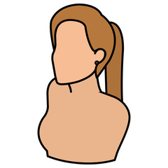 beautiful and young woman shirtless character vector illustration design