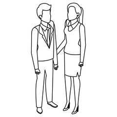 business couple avatars characters vector illustration design