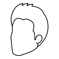 young man head avatar character vector illustration design