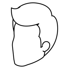 young man head avatar character vector illustration design