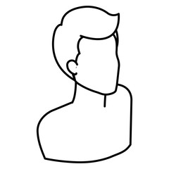young man shirtless avatar character vector illustration design