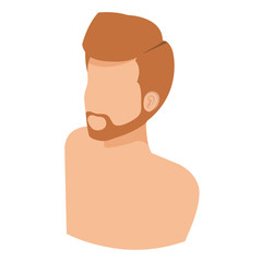 young man shirtless avatar character vector illustration design