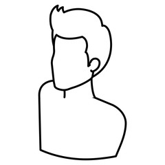 young man shirtless avatar character vector illustration design