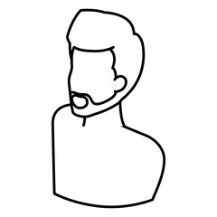 young man shirtless avatar character vector illustration design