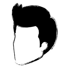 young man head avatar character vector illustration design