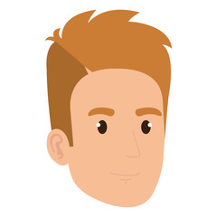 young man head avatar character vector illustration design