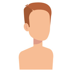 young man shirtless avatar character vector illustration design