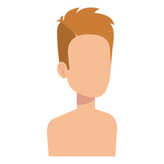 young man shirtless avatar character vector illustration design