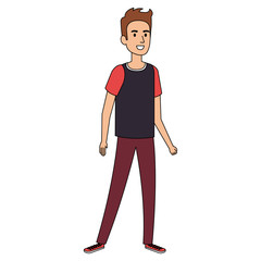 young man avatar character vector illustration design
