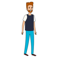 Obraz premium young man avatar character vector illustration design