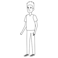 young man avatar character vector illustration design