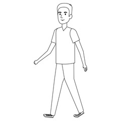 young man avatar character vector illustration design